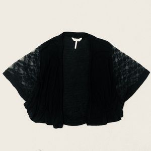 Lightweight Black Lace Kimono